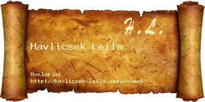 Havlicsek Leila névjegykártya